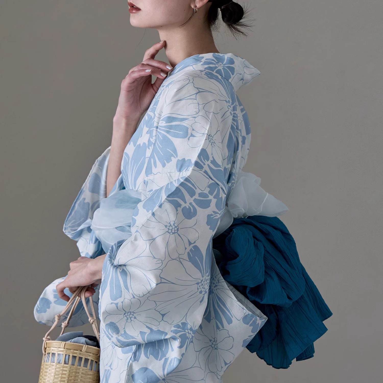 Ethnic Fashion Girls - Geleneksel Yukata Kimono Pamuklu Keten Kumaş