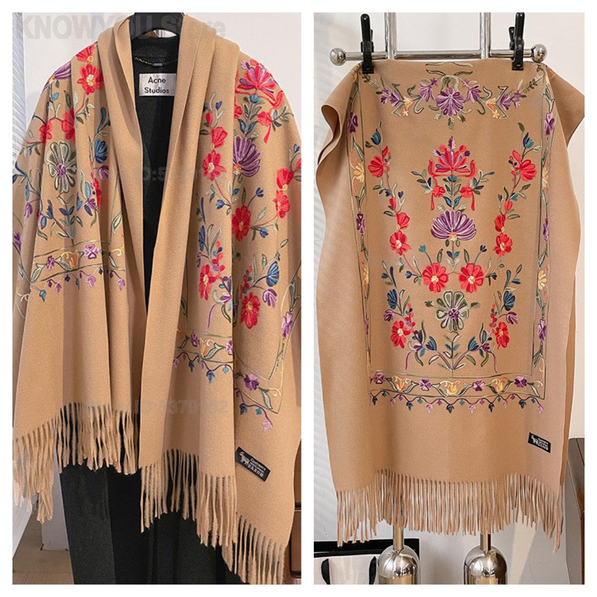 Go Ethnic Fashion - Kadın Retro Çiçek Nakış Çift Taraflı