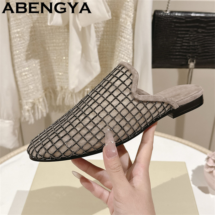 Ethnic Fashion In - Parlak Dantel Fileli Yuvarlak Burunlu Düz