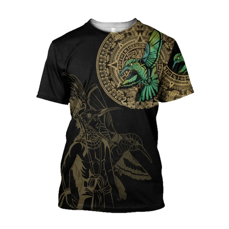Men'S Ethnic Fashion Trends - Retro Etnik Aztek Meksika T-shirt Yaz
