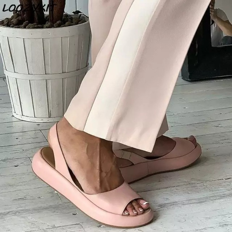 Ethnic Modern Fashion - Düz Sandalet Terlik Kadın Bulut Parmak