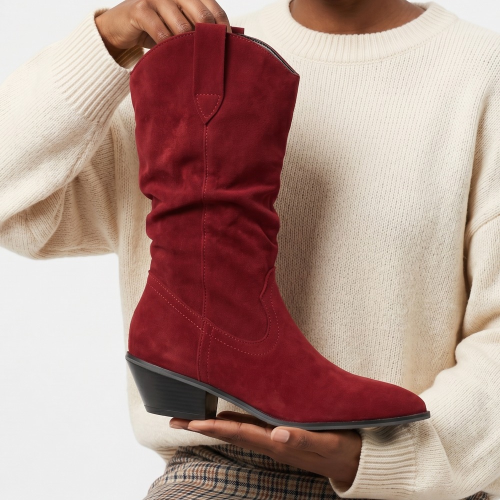 Ethnic Fashion In - Sonbahar Kış Kadife Kısa Botlar Batı