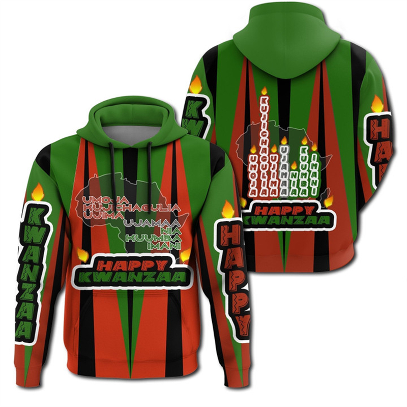 African Kwanzaa Hoodies 3D Pri - Y2K Ethnic Fashion incelemesi ve fiyatı