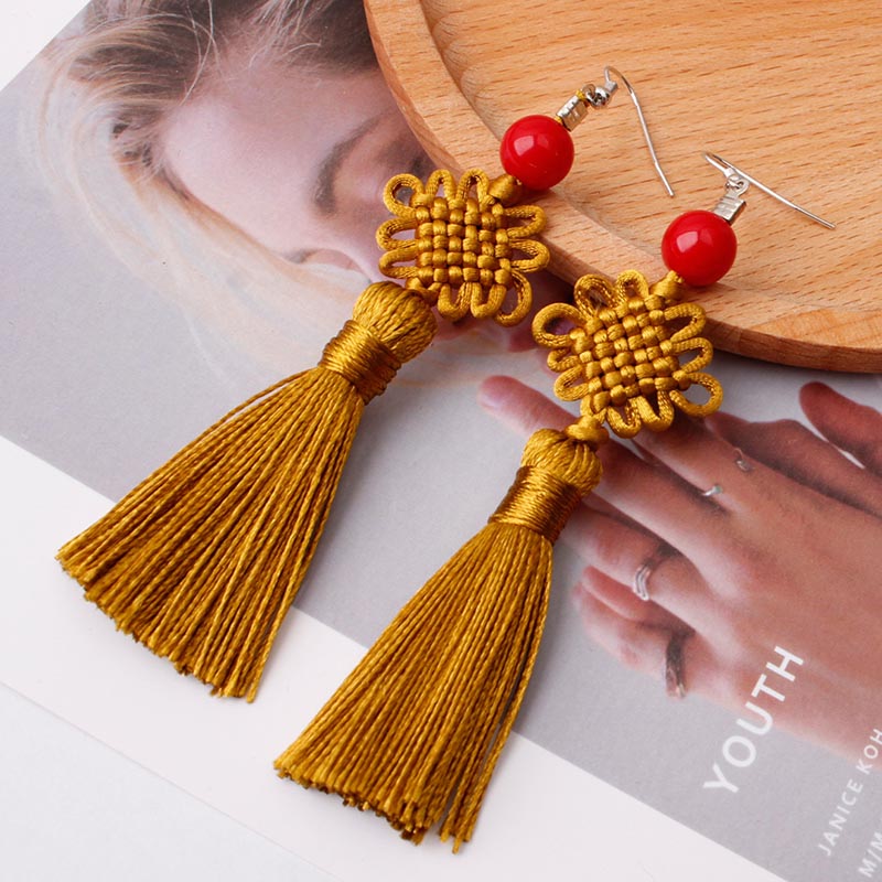 Renkli iplik örgülü çin düğümü - Y2K Ethnic Fashion incelemesi ve fiyatı